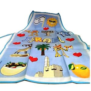 Judaica Place Apron Colorful with Israel Pictures