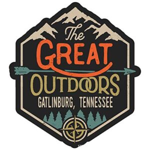 gatlinburg tennessee the great outdoors design 4-inch vinyl decal sticker