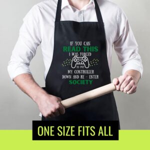 gamer Black Cooking Aprons- Gamer for Teen Boys - If You Can Read This Video Game T-Shirt Black Apron