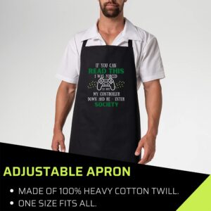 gamer Black Cooking Aprons- Gamer for Teen Boys - If You Can Read This Video Game T-Shirt Black Apron