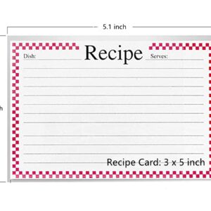 BeeSpring Recipe Card Covers. Clear Vinyl 3 x 5 Inch Kitchen Recipe Card Protectors, 3 x 5 Inch Set of 48