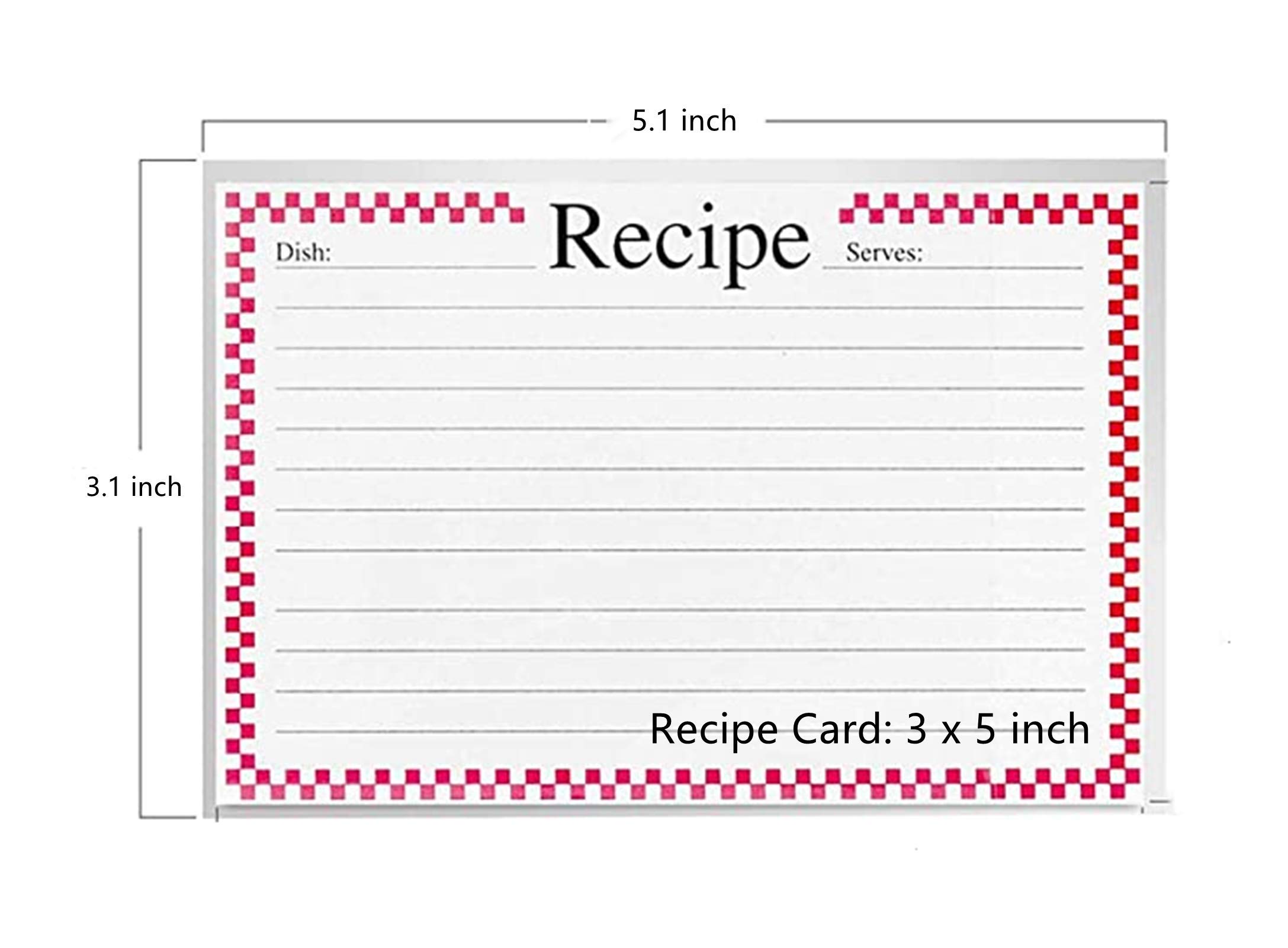 BeeSpring Recipe Card Covers. Clear Vinyl 3 x 5 Inch Kitchen Recipe Card Protectors, 3 x 5 Inch Set of 48