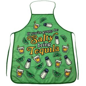 crazy dog t-shirts if you're gonna be salty bring tequila apron funny drinking margarita kitchen smock funny graphic kitchenwear cinco de mayo funny food novelty cookware green apron