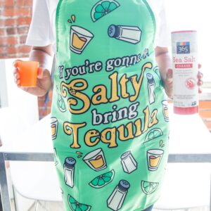 Crazy Dog T-Shirts If You're Gonna Be Salty Bring Tequila Apron Funny Drinking Margarita Kitchen Smock Funny Graphic Kitchenwear Cinco De Mayo Funny Food Novelty Cookware Green Apron