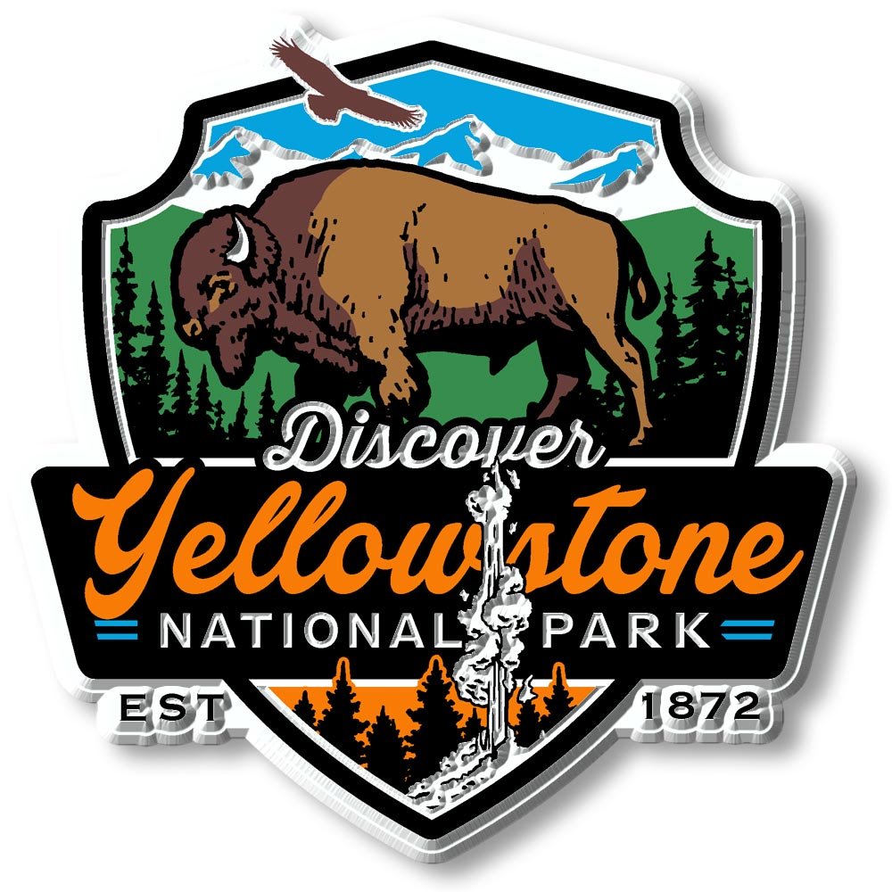 Yellowstone National Park Magnet by Classic Magnets, 3.1" x 3.1", Collectible Souvenirs Made in The USA