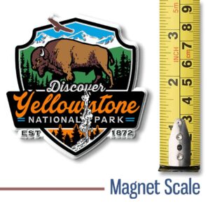 Yellowstone National Park Magnet by Classic Magnets, 3.1" x 3.1", Collectible Souvenirs Made in The USA