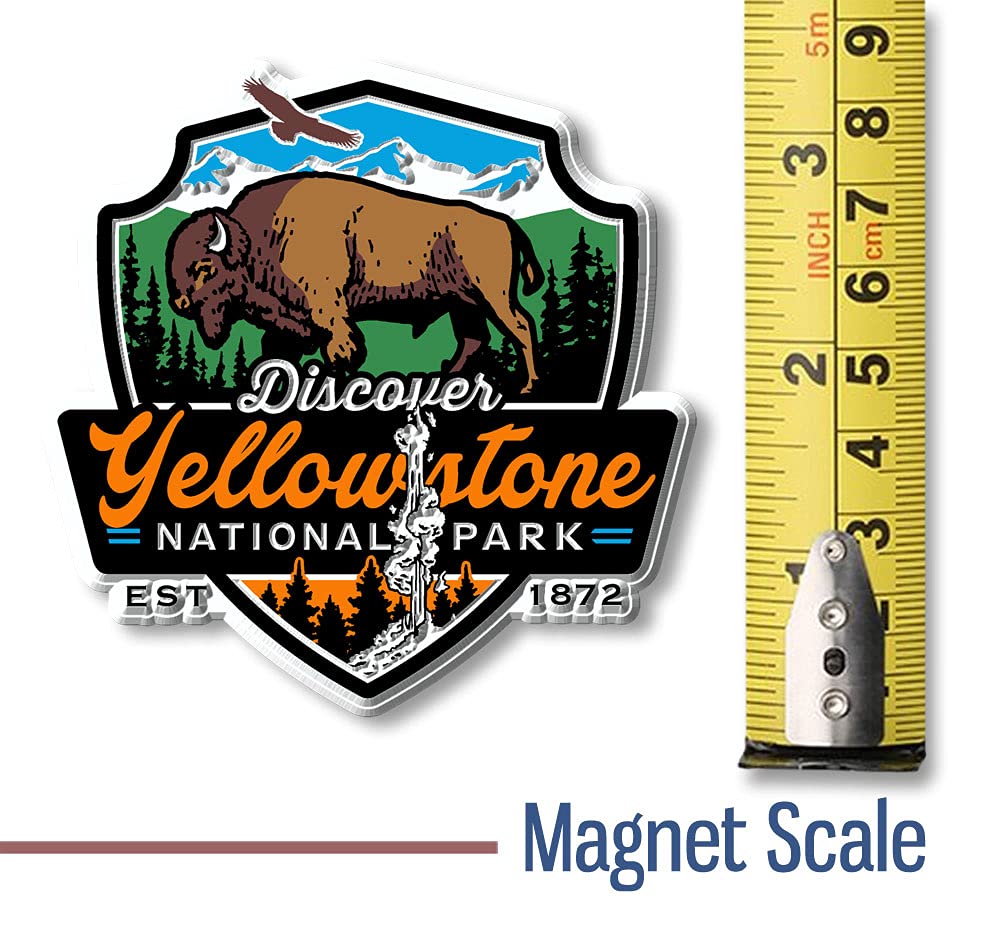 Yellowstone National Park Magnet by Classic Magnets, 3.1" x 3.1", Collectible Souvenirs Made in The USA