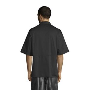 Uncommon Threads Unisex Montego Short Sleeve Chef Coat XL Black