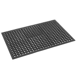 rovsun rubber floor mat with holes, 24''x 36'' anti-fatigue/non-slip drainage mat, for industrial kitchen restaurant bar bathroom, indoor/outdoor cushion (4 packs)