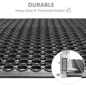 ROVSUN Rubber Floor Mat with Holes, 24''x 36'' Anti-Fatigue/Non-Slip Drainage Mat, for Industrial Kitchen Restaurant Bar Bathroom, Indoor/Outdoor Cushion (4 Packs)