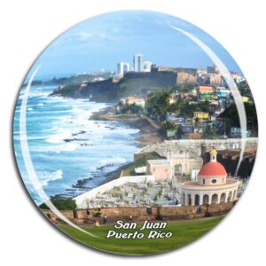 old san juan puerto rico caribbean sea fridge magnet 3d crystal glass tourist city travel souvenir collection gift strong refrigerator sticker