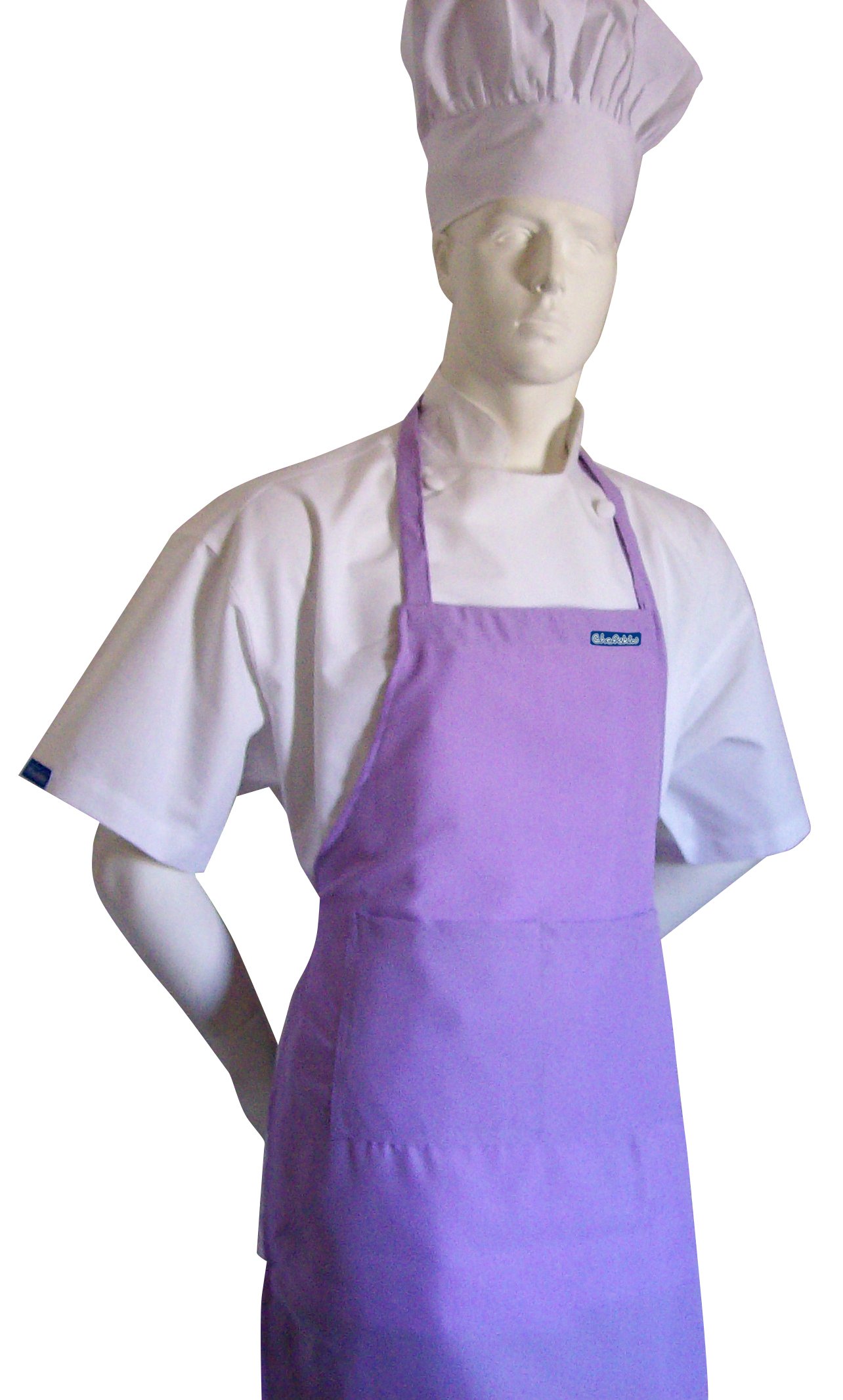 Chefskin Adult Set Apron + Hat Lavender Lillac Light Purple Color, Ultra Lightweight Comfortable