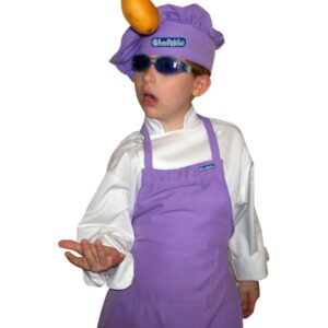 Chefskin Adult Set Apron + Hat Lavender Lillac Light Purple Color, Ultra Lightweight Comfortable