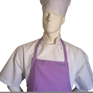 Chefskin Adult Set Apron + Hat Lavender Lillac Light Purple Color, Ultra Lightweight Comfortable