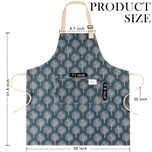 Sureio 8 Pack Aprons for Women Men with 2 Pockets Linen Kitchen Apron Adjustable Cooking Kitchen Chef Apron Bib for BBQ Outdoors Baking Household