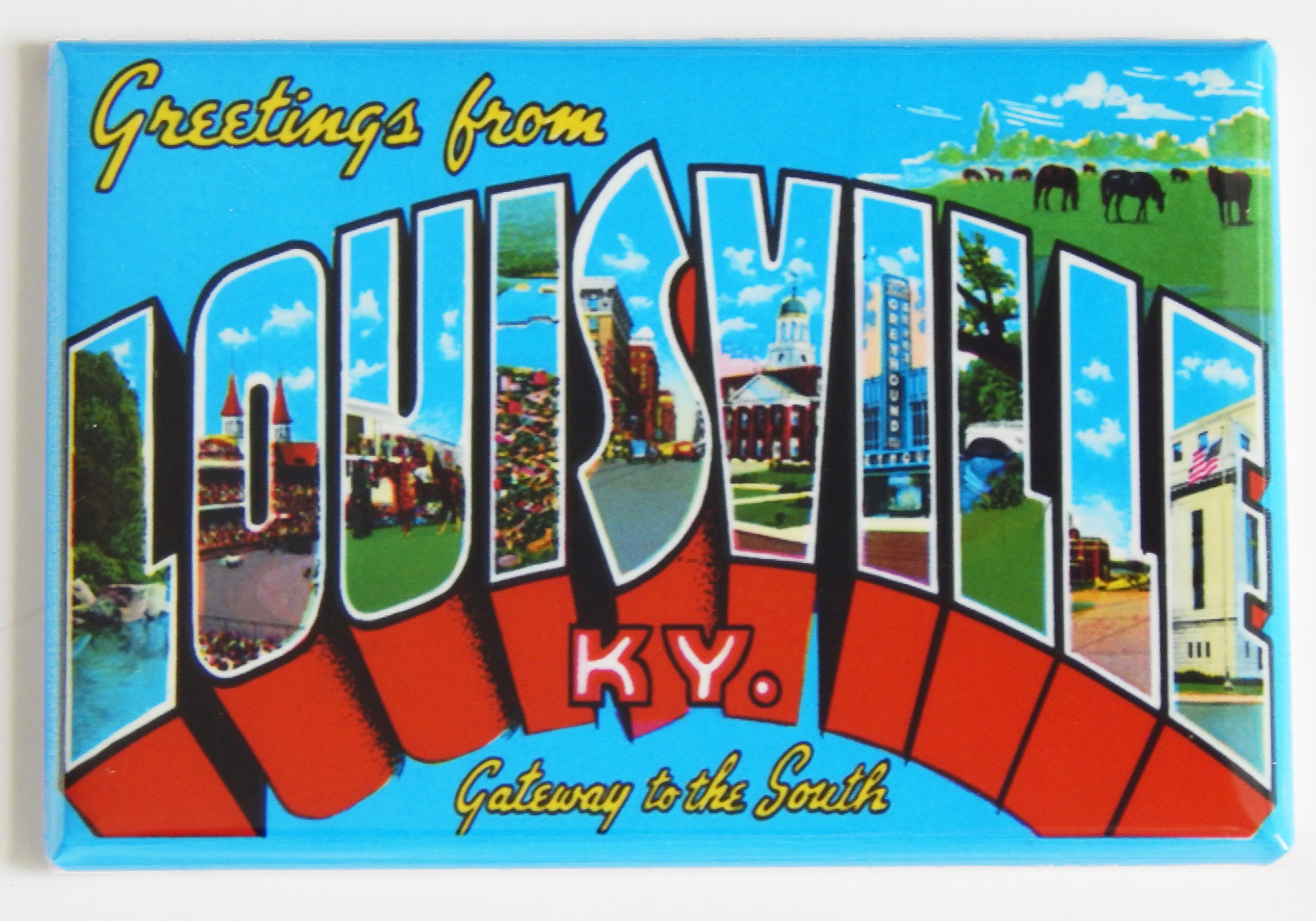 Greetings from Louisville Kentucky Fridge Magnet (2 x 3 inches)