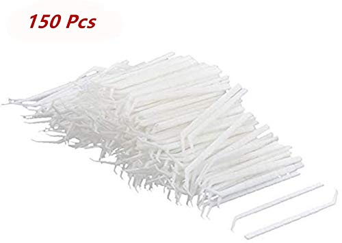 XJS Plastic Household Teeth Cleaning Tool Curved Hook Toothpicks White (150 Pcs)