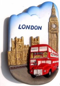 double-decker bus big ben london united kingdom souvenir world tourist attraction fridge magnet