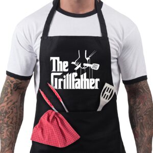 bang tidy clothing bbq apron funny grill aprons for men the grillfather men’s grilling gifts black