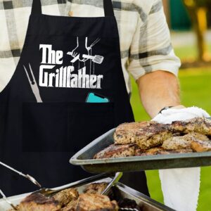 Bang Tidy Clothing BBQ Apron Funny Grill Aprons for Men The Grillfather Men’s Grilling Gifts Black