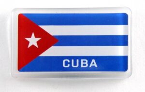 cuba flag acrylic small fridge collector's souvenir magnet 2" x 1.25"