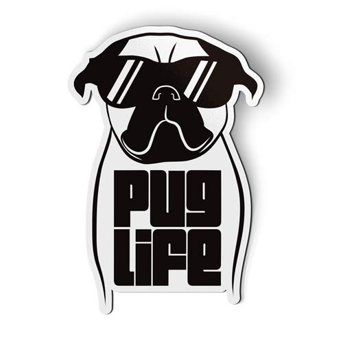 Pug Life Funny Cute - Magnet - Car Fridge Locker - Select Size