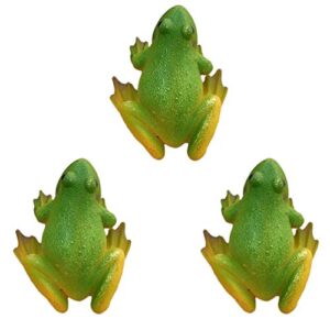 imikeya 3pcs frogs shaped refrigerator magnets mini resin frogs figurines statue for fairy garden home decorations