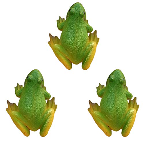 IMIKEYA 3pcs Frogs Shaped Refrigerator Magnets Mini Resin Frogs Figurines Statue for Fairy Garden Home Decorations