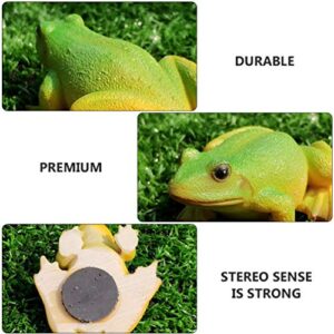 IMIKEYA 3pcs Frogs Shaped Refrigerator Magnets Mini Resin Frogs Figurines Statue for Fairy Garden Home Decorations