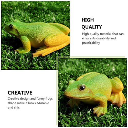 IMIKEYA 3pcs Frogs Shaped Refrigerator Magnets Mini Resin Frogs Figurines Statue for Fairy Garden Home Decorations