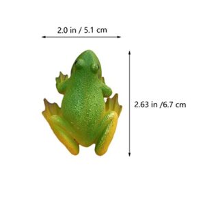 IMIKEYA 3pcs Frogs Shaped Refrigerator Magnets Mini Resin Frogs Figurines Statue for Fairy Garden Home Decorations