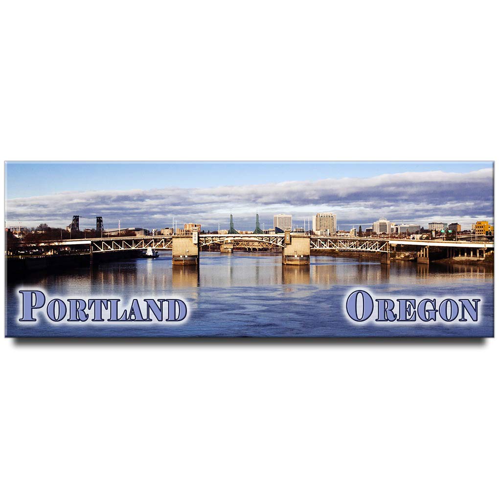 Portland Panoramic Fridge Magnet Oregon Travel Souvenir