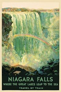 magnet niagara falls great lakes leap to the sea 1920s vintage travel magnet vinyl magnetic sheet for lockers, cars, signs, refrigerator 5"