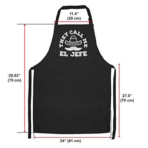 They Call Me El Jefe Cinco De Mayo Party Gift Kitchen Apron - Great Gift for Your Friend, Your Family's Member – Black