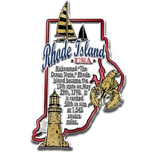 rhode island information state magnet by classic magnets, 2.4" x 3.7", collectible souvenirs made in the usa