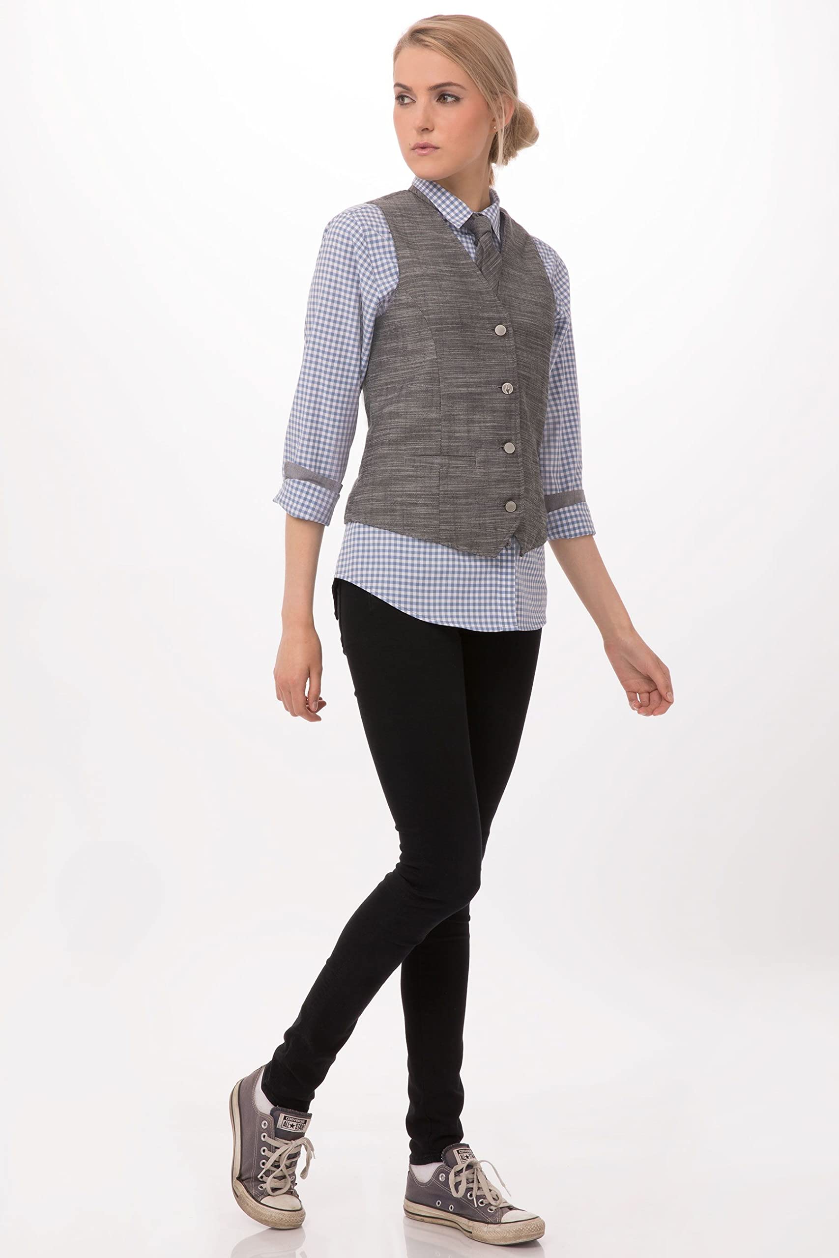 Chef Works Women's Augustine Vest, Grey, X-Large