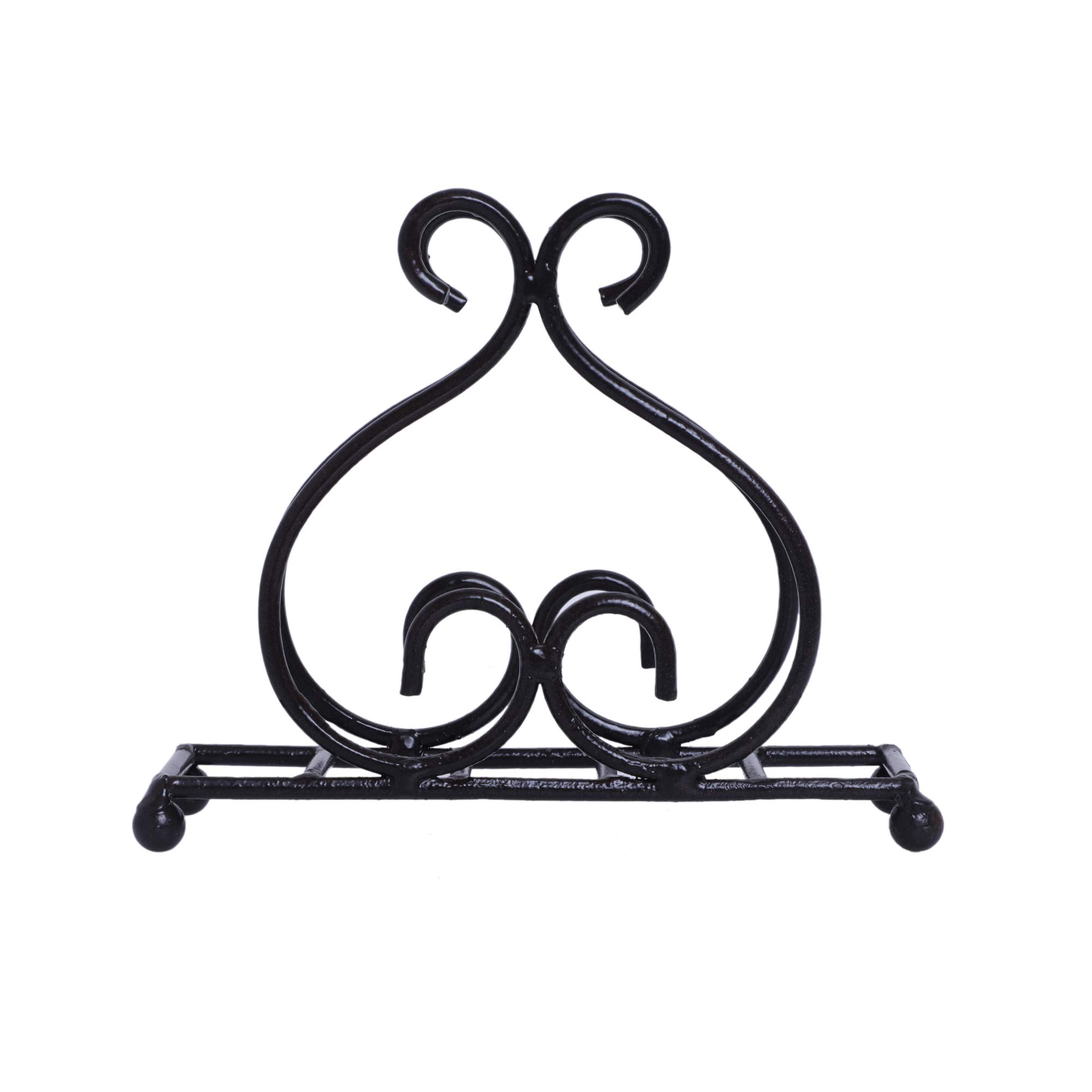 S.B.ARTS Cast Iron Napkin Holder Flat Scroll Collection, Bar Napkin Holder for Tables, Flat Tableware Tissue Holder, Farmhouse Napkin Dispenser, Kitchen Bathroom Bedroom Countertop, Style 3