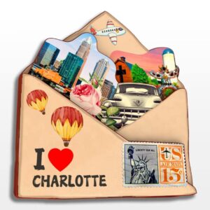 charlotte north carolina usa america fridge magnet wooden collection 3d wood handmade travel city souvenirs refrigerator magnet home decoration gift -67