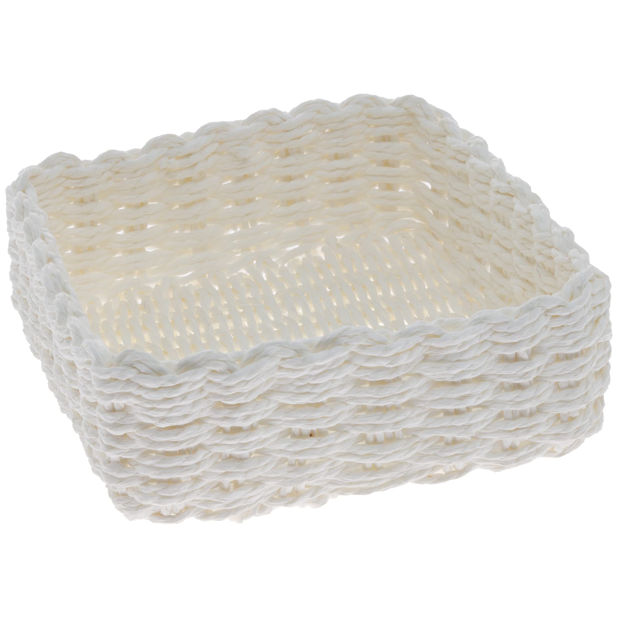 Napkin Holder 19x19x6,5cm Woven White