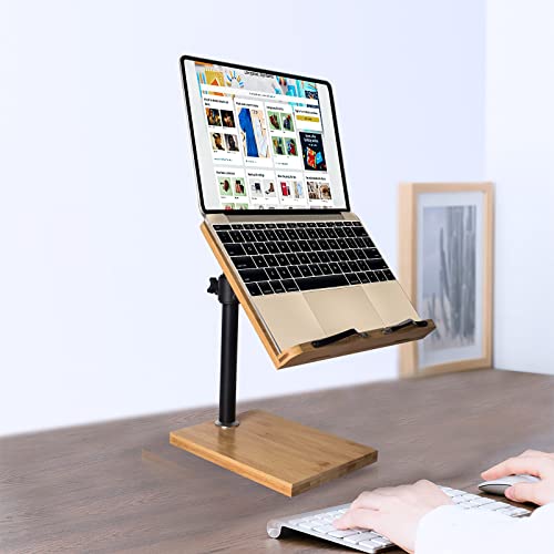 wishacc Book Holder Stand Height Adjustable Recipe Cookbook Stands for Kitchen Counter Reading iPad Tablet Music Easel Stand(11-x-8.1-inch)