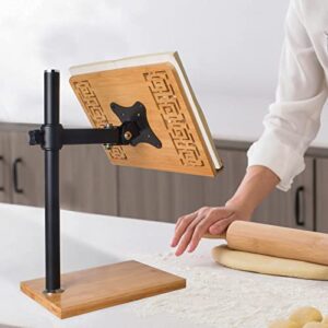 wishacc Book Holder Stand Height Adjustable Recipe Cookbook Stands for Kitchen Counter Reading iPad Tablet Music Easel Stand(11-x-8.1-inch)