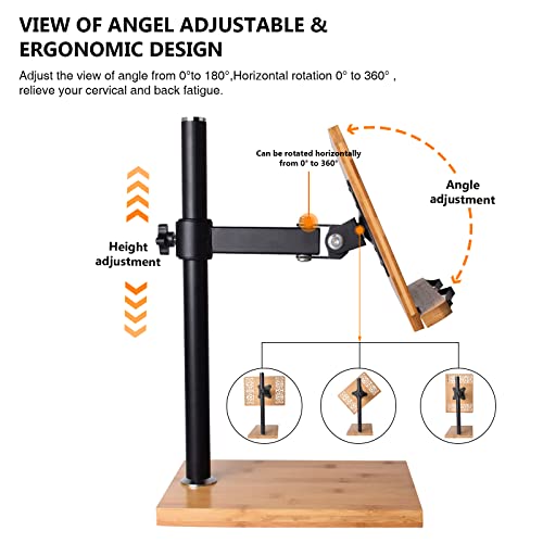 wishacc Book Holder Stand Height Adjustable Recipe Cookbook Stands for Kitchen Counter Reading iPad Tablet Music Easel Stand(11-x-8.1-inch)