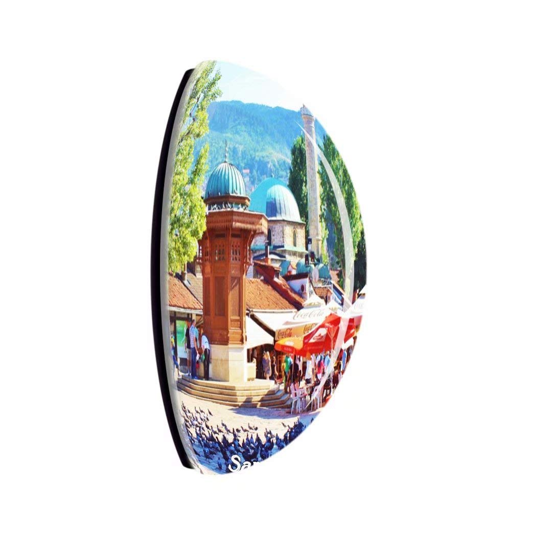 Sarajevo Bosnia Fridge Magnet 3D Crystal Glass Tourist City Travel Souvenir Collection Gift Strong Refrigerator Sticker