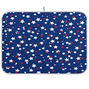 usa flag 4th july american red white blue star stripes 9 dish drying mat for kitchen ccounter absorbent microfiber small drying pad dish mats for kitchen countertops 16 x 18 inch