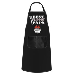 pofull papa gift best flippin' papa apron cooking apron father's day gift (papa apron)