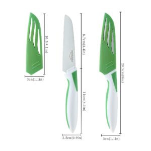 MONGSEW 8 PCS Paring Knives, 4 PCS Paring Knife and 4 PCS Knife Sheath, 4inch fruit and vegetable knife, Stylish Paring Knife Set, German Stainless Steel, Latest Rubber+PP Ergonomic Handle