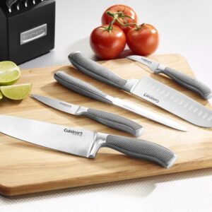 CUISINART Block Knife Set, 15pc Cutlery Knife Set with Steel Blades for Precise Cutting , Lightweight, Stainless Steel, Durable & Dishwasher Safe,C77SS-15P