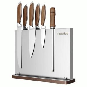 Magnetic Knife Block, Stainless Steel Magnetic Knife Holder,Power Magnetic Knife Block Without Knives Double Sided for Kitchen Knife Storage