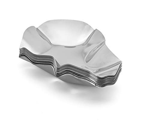 Outset 76471 Stainless Steel Grillable Oyster Shells, Set of 12, SIlver