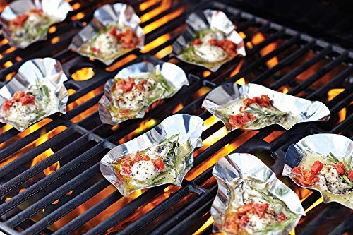 Outset 76471 Stainless Steel Grillable Oyster Shells, Set of 12, SIlver